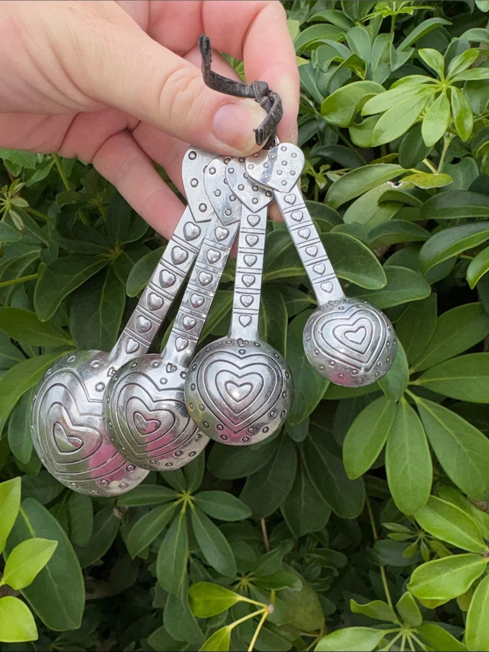 Silver Heart-Themed Measuring Spoon Set